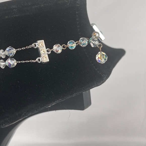 Elegant Vintage Aurora Borealis Double Strand Crystal Bead Necklace - Picture 6 of 8